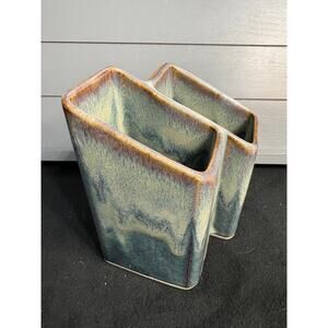 Bay Pottery Green Drip Glaze Remote Control Holder